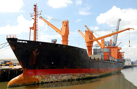 orange and black cargo ship thumbnail