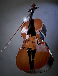 brown violin with bow thumbnail