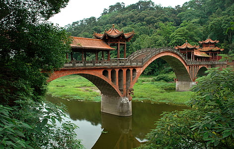 brown concrete bridge over river thumbnail
