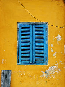 blue wooden 2-door window thumbnail