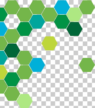 Green abstract geometric circle, green and blue honeycomb pattern PNG clipart