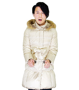 men's white and brown parka jacket thumbnail