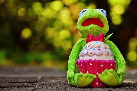 Kermit The Frog plush toy with cupcake thumbnail