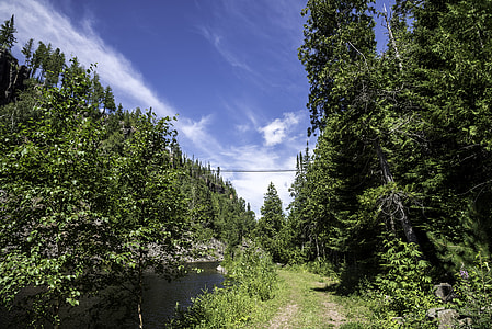 Landscape of the Eagle Canyon Floor with Bridge in the Distance in Ontario thumbnail