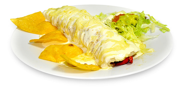 Burrito with cheese and chips thumbnail