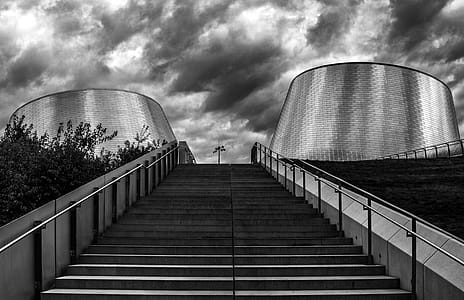 Black and White Cement Stair Photography thumbnail