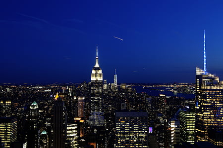 lighted up high-rise buildings thumbnail