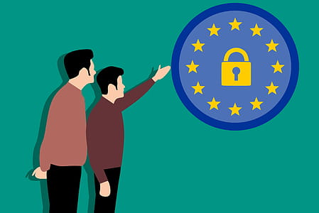 Illustration of GDPR icon and two people thumbnail