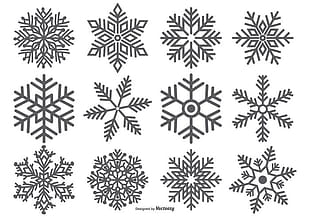 Snowflake Vector Shape Collection svg, ai, eps file