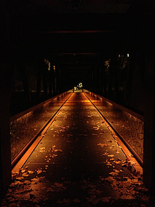 concrete road surrounded by houses during nighttime thumbnail