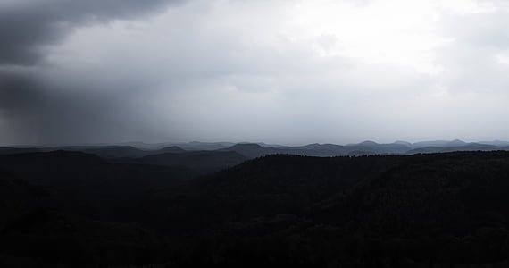 clouds, dark, mountain range, mountains, nature thumbnail