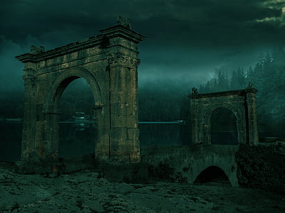 two gray concrete arch ways on arch bridge thumbnail