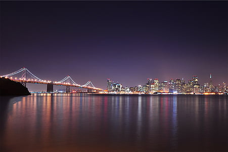 city skyline at nightime thumbnail