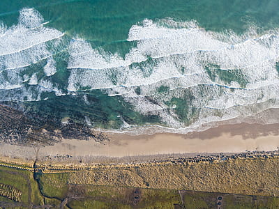 aerial photography of beach thumbnail