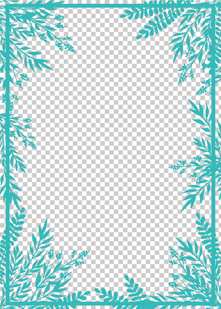 Small fresh green branches border, green leafed plant-themed photo cover PNG clipart