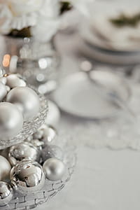 Silver Christmas decorations thumbnail