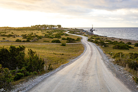 Landscape and road in Öland, Sweden thumbnail