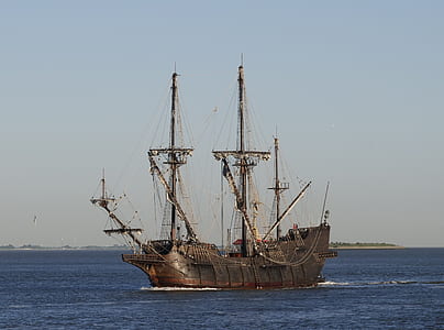 photo of brown sailing ship on body of water thumbnail