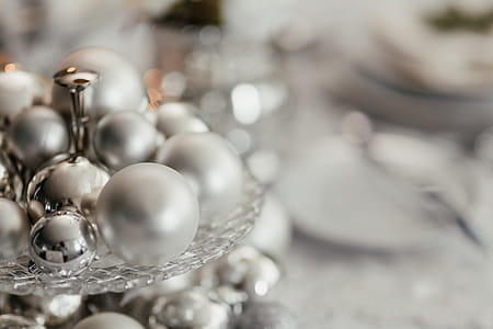 Silver Christmas decorations thumbnail