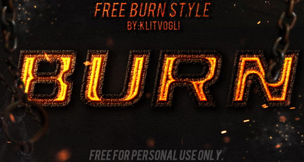 Free burn photoshop style psd file
