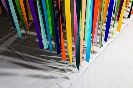 high angle photography of multicolored strings thumbnail