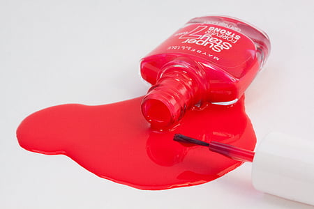 spilled red nail polish thumbnail