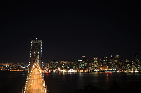 Bay Bridge in San Francisco at night thumbnail