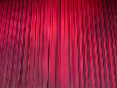 red pleated curtain thumbnail