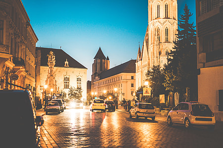 Rush Streets of Budapest, Hungary at Night thumbnail