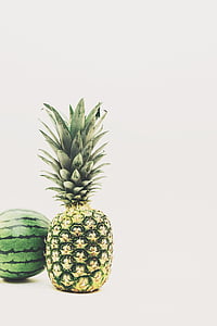 pineapple fruit beside watermelon fruit thumbnail