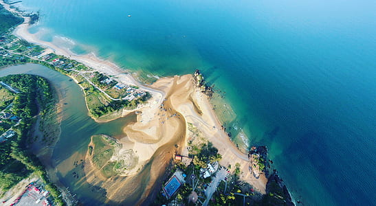sea, bird's eye view, beach, water thumbnail