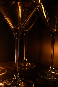 three empty Rock Vodka martini glasses thumbnail