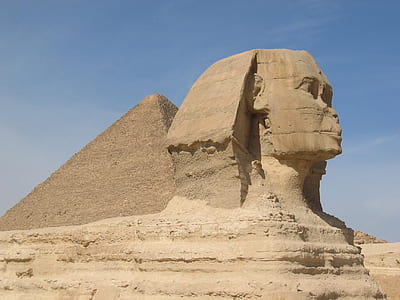 sand, desert, statue, pyramid thumbnail