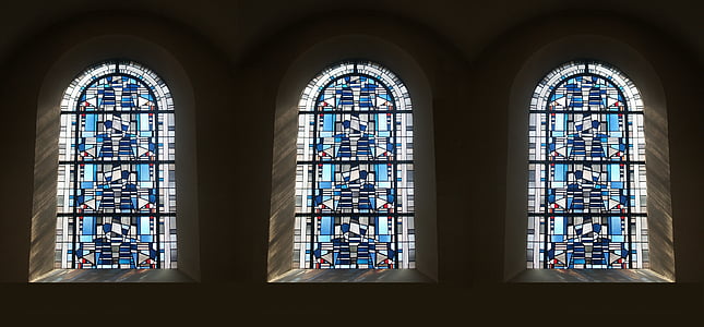blue-and-black clear mosaic glass windows thumbnail