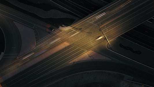 intersection, road, night, traffic thumbnail