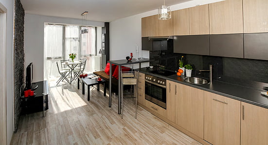 brown wooden kitchen cabinet thumbnail
