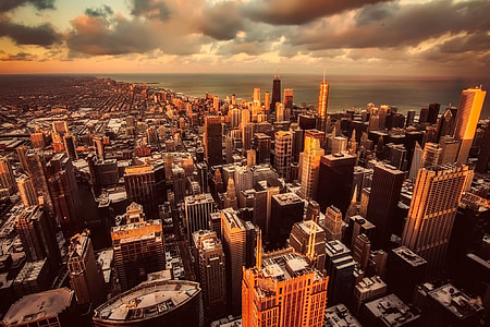 aerial view of city buildings thumbnail