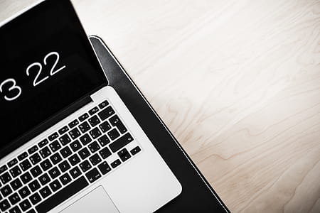 MacBook on Wooden Desk with Room for Text thumbnail