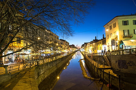 body of water between buildings thumbnail