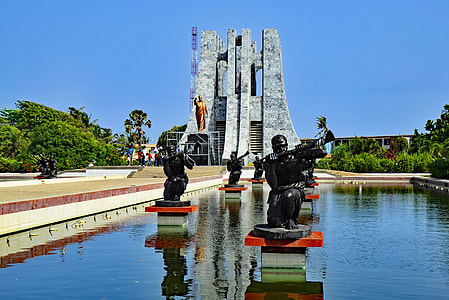 soldier statues on body of water thumbnail