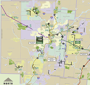 Dayton Regional Bike Trail Map in Ohio thumbnail