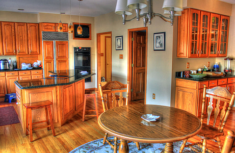 brown wooden dining table and chairs thumbnail