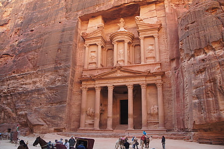 people standing near Petra, Jordan landmark thumbnail