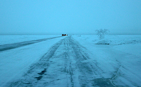 Ice road between the island and the mainland in Hailuoto, Finland thumbnail
