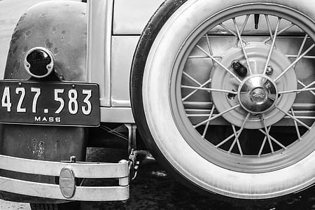 black-and-white, car, vehicle, vintage thumbnail