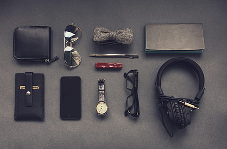 silver aviator sunglasses and black corded headset thumbnail