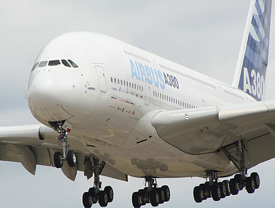 white Airbus A380 airliner at daytime thumbnail