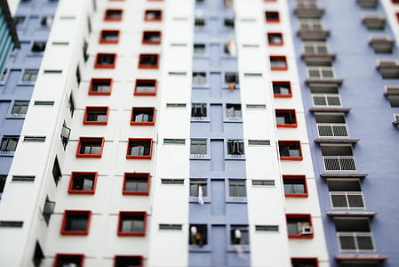 white and blue painted building thumbnail