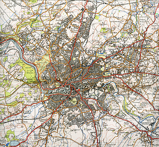 A 1946 map of Bristol in England thumbnail