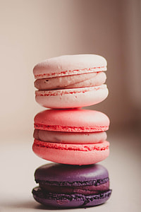 two pink and purple macaroons photo thumbnail